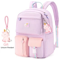 cute women backpacks multi pocket hit color girl middle school bag female student laptop book rucksack with pendant mochilas