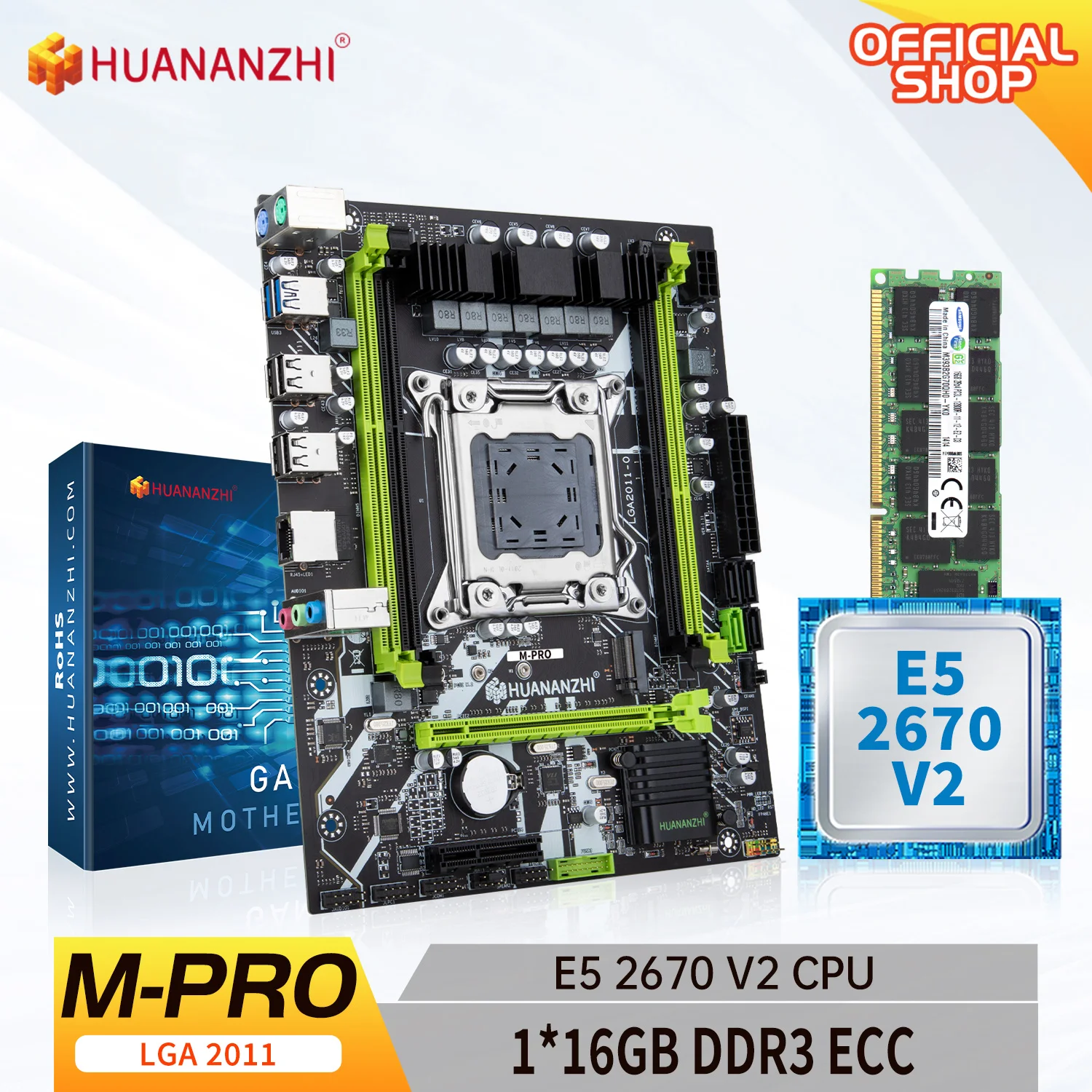 HUANANZHI X79 M PRO LGA 2011 XEON X79 Motherboard with Intel E5 2670v2