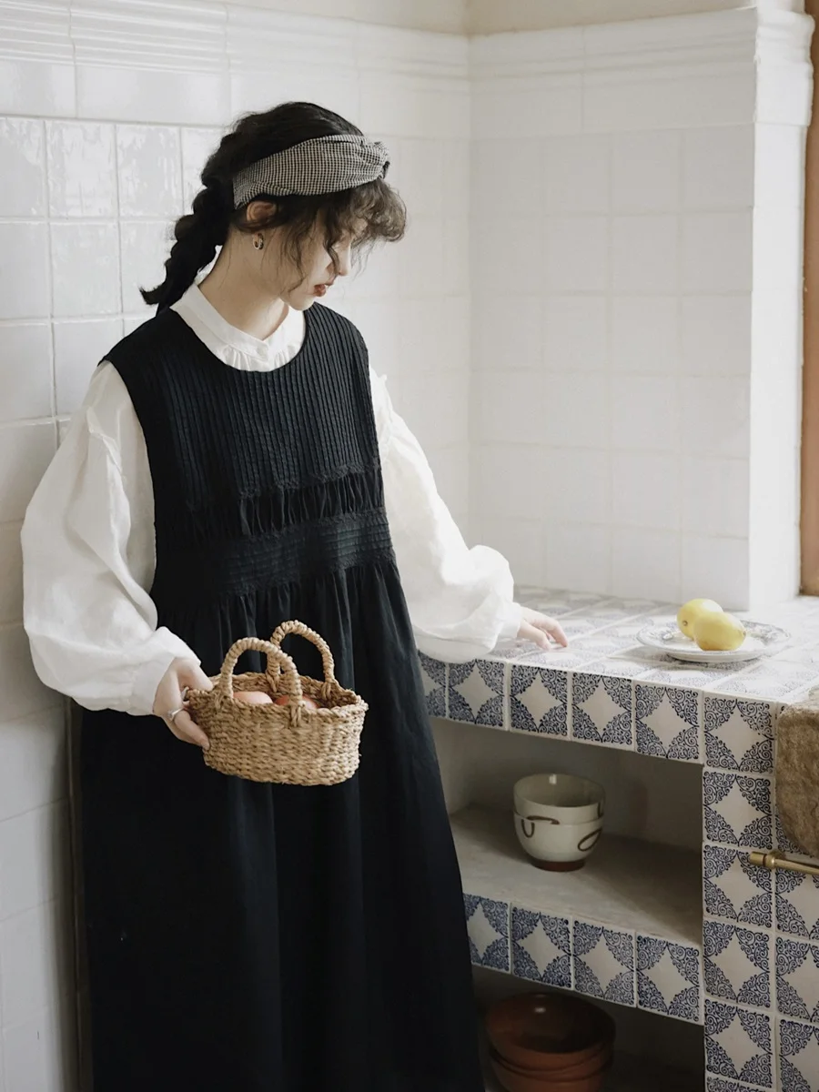 Японский женский плиссированный сарафан Mori Sweet Vintage Organ Pleated