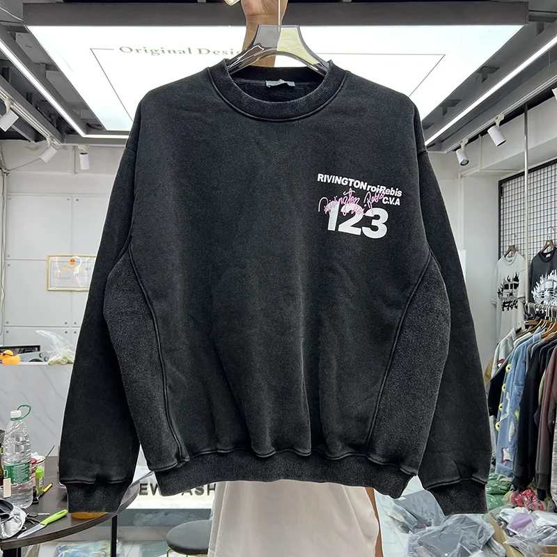 

2023 RRR123 Wash Water Vintage Men's And Women's Loose Plush Casual Pullover Jacket