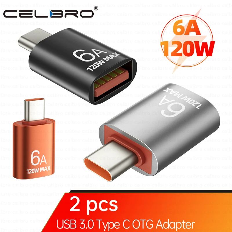 Адаптер OTG USB A Мама-папа Type-C 120 Вт 6 А конвертер быстрой зарядки для - Цена: 184.67
