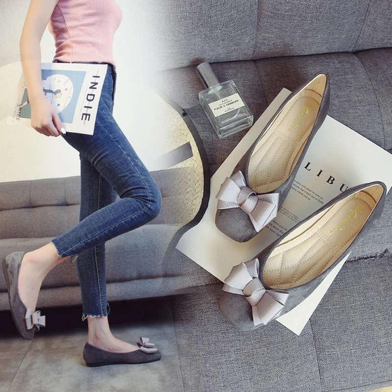 High Quality Women Flats Flock Plus Size Shoes Woman Casual Loafers Fashion Elegant Boat Shoes Ladies Shoes Female New Flat