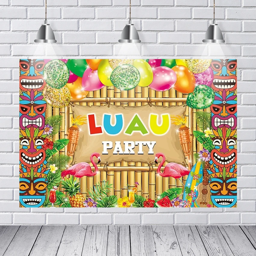 

Фон для фотографирования детей в тропическом стиле с изображением фламинго