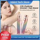 2 в 1 Электрический триммер для бровей, макияж, безболезненный эпилятор для бровей, мини бритва для женщин, портативная машинка для удаления волос на лице 45