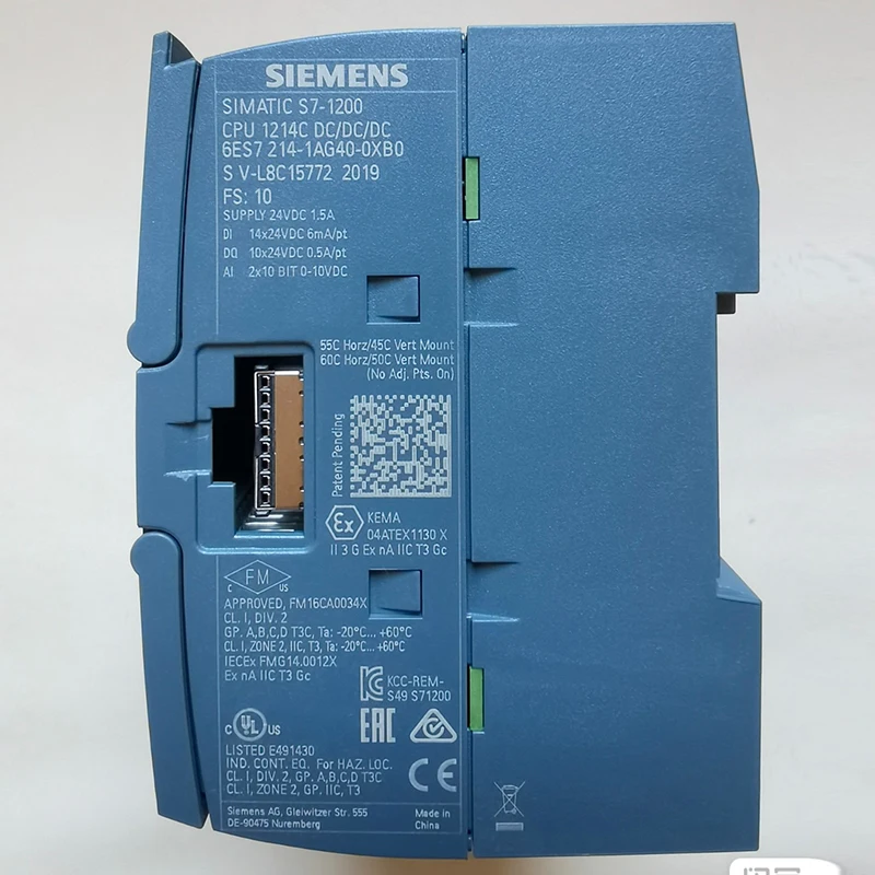 

S7-1200 Siemens CPU 1214C 6ES7214-1AG40-0XB0 6ES7214-1BG40-0XB0 6ES7214-1HG40-0XB0 without original packaging