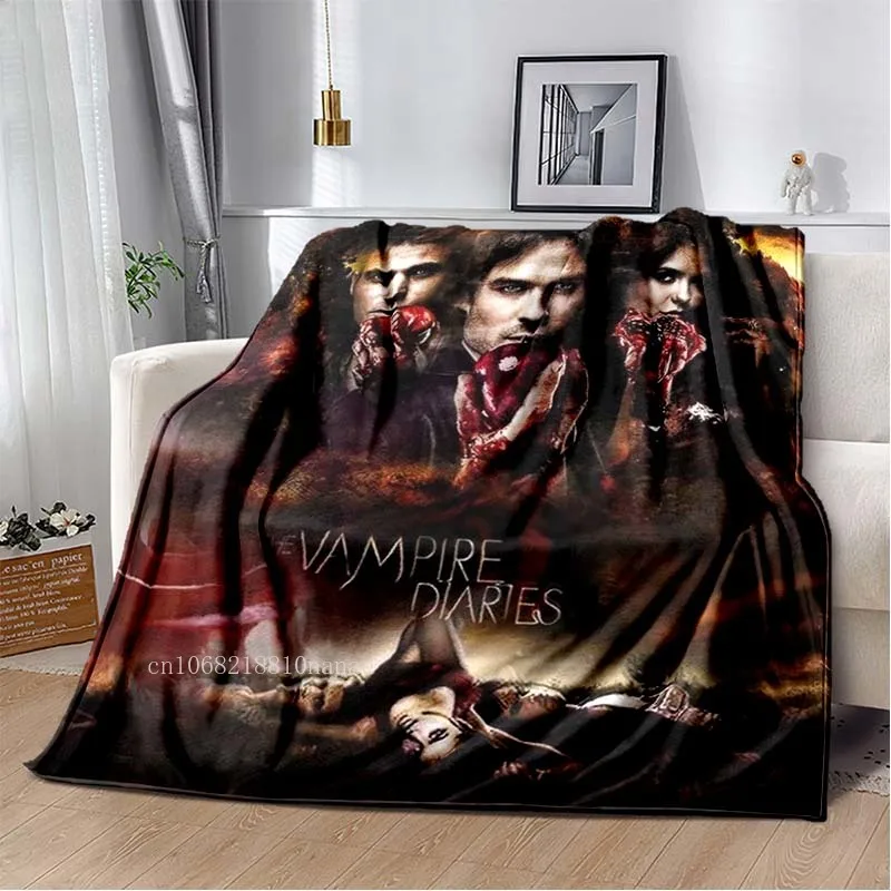 

The Vampire Diaries 3D Printed Flannel Plush Blanket Bedspread Lazy Blanket Hiking Picnic Fashionable Travel Sofa Quilt Cover