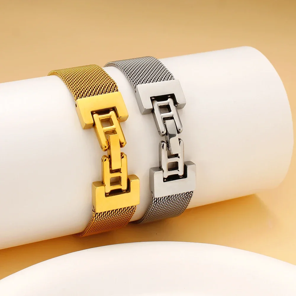 Большой металлический браслет из нержавеющей стали 14 мм