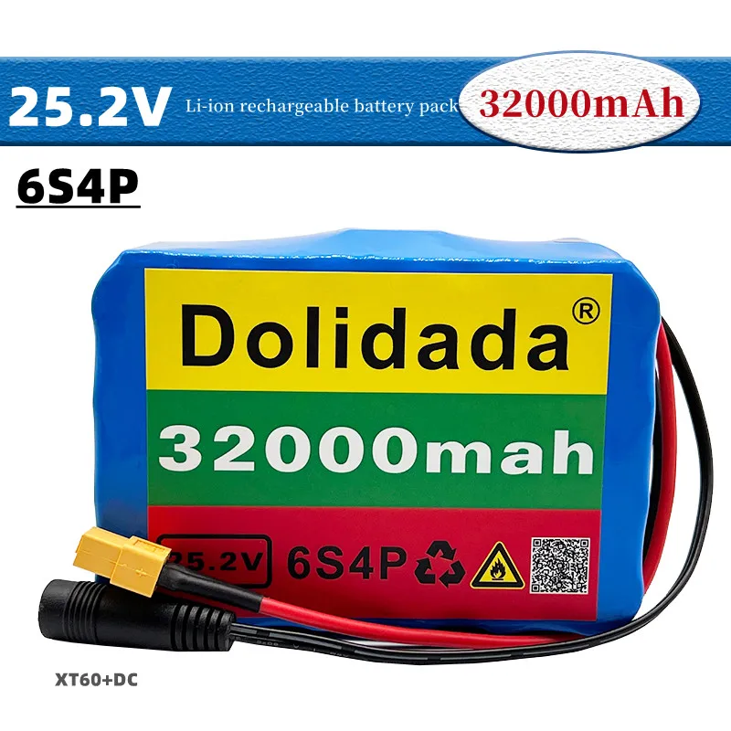 

18650 6s4p 24V 32000mah battery lithium battery 25.2v 32000mah electric bicycle moped / electric bicycle / battery pack with BMS