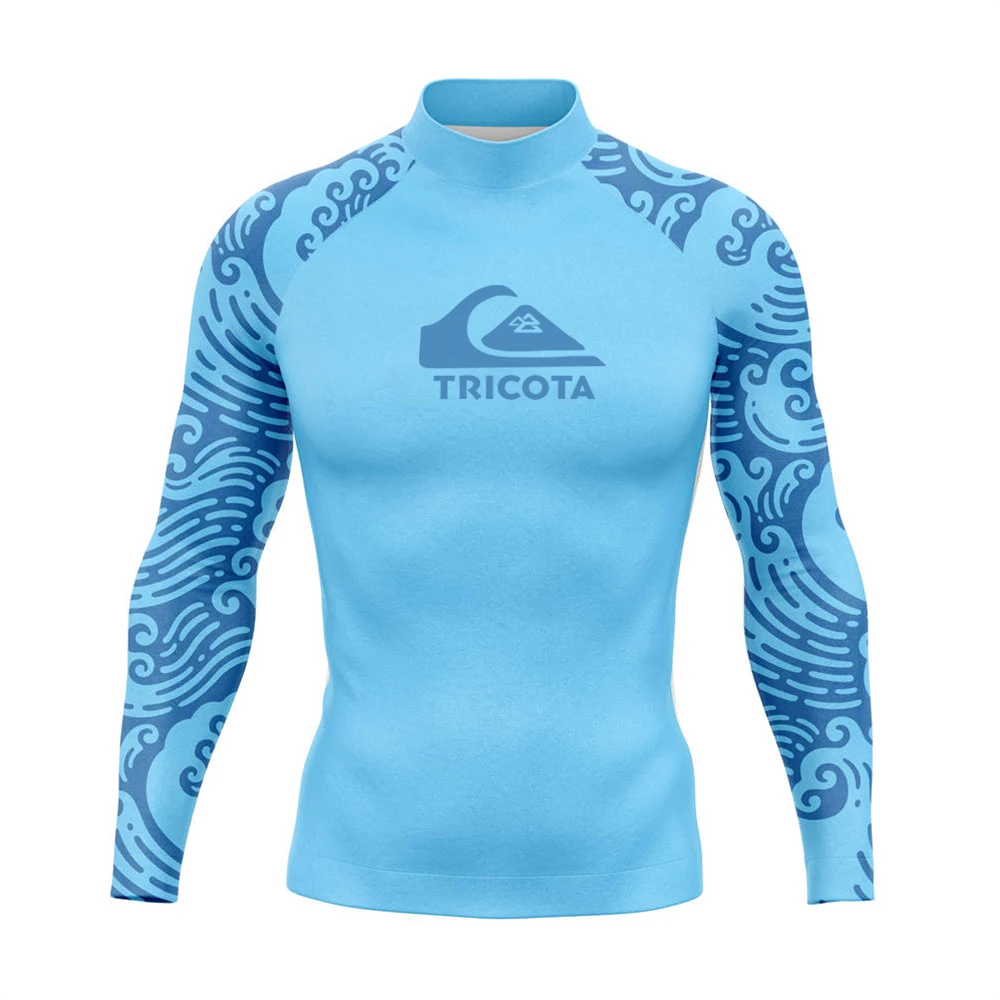 Men Surfing Rashguard Shirts Long Sleeve Tight Swimwear UV Protection Water Sports Swimming Floatsuit Diving Tops Boxing T-shirt