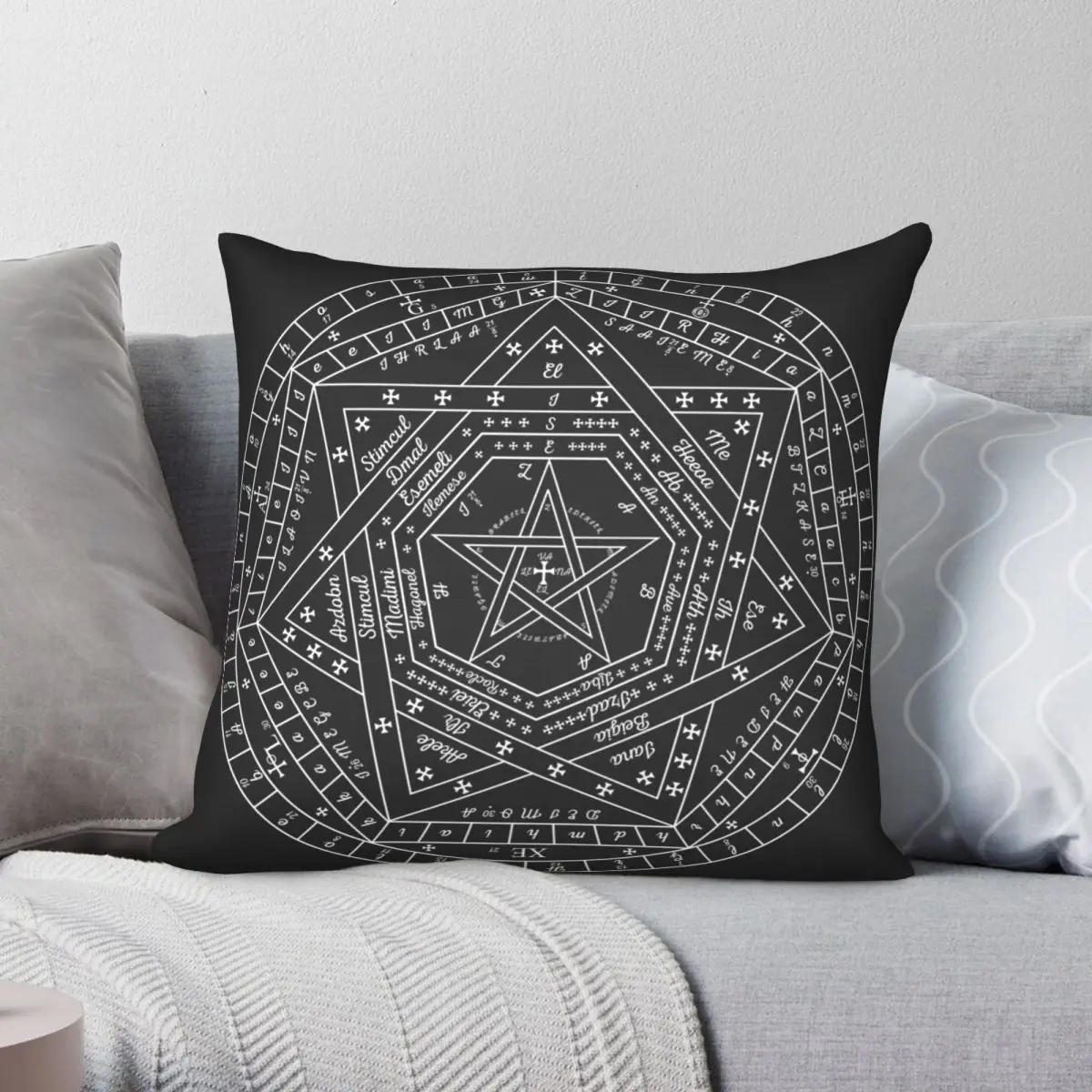 Sigillum Dei Aemeth чехол для подушки из полиэстера и льна с бархатным узором на молнии