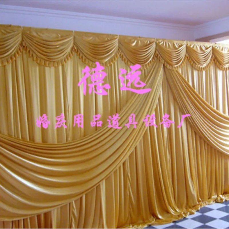 

new arrival full golden Big size 3 x 6m wedding backdrops for wedding decoration