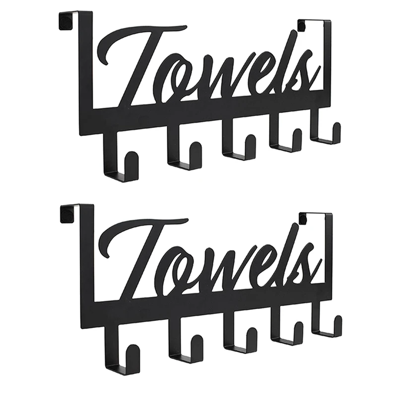 

2X Over The Door Towel Rack For Your Bathroom Convenient Towel Holder With Sturdy Hooks