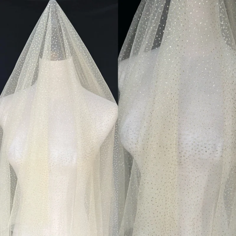 3/5/10m Glitter Tulle Fabric Shiny Mesh Cloth For Wedding Dress Tutu Skirt Decor Black White Pink Red Champagne By the Meter - купить по