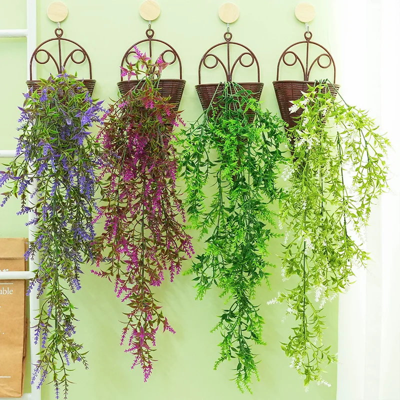 

Simulated Plant Artificial Flowers Vines Green Plants Elegant Wall Door Decor Lavender Wall Hanging Home Decorations Supplies
