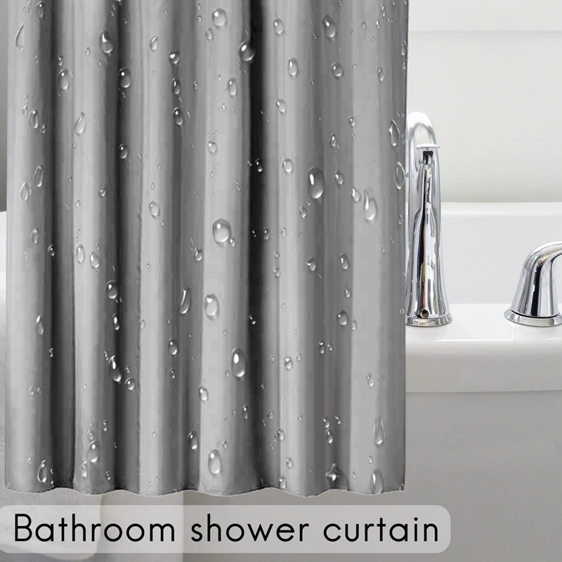 

Темно-серая занавеска для душа, однотонная Водонепроницаемая занавеска для душа, чехол для ванной комнаты, очень широкий, 12 крючков, 150X180 см