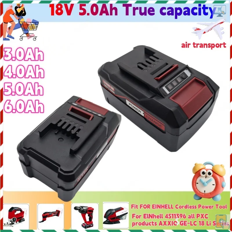 Фото  ❕ EIN18C2 5000 мАч, 18 В, сменный литий-ионный аккумулятор для EINHELL Power X-change PX-BAT4 PX-BAT52 4511396 4511437 AXXIO GE-LC 18 Li ✅ №1