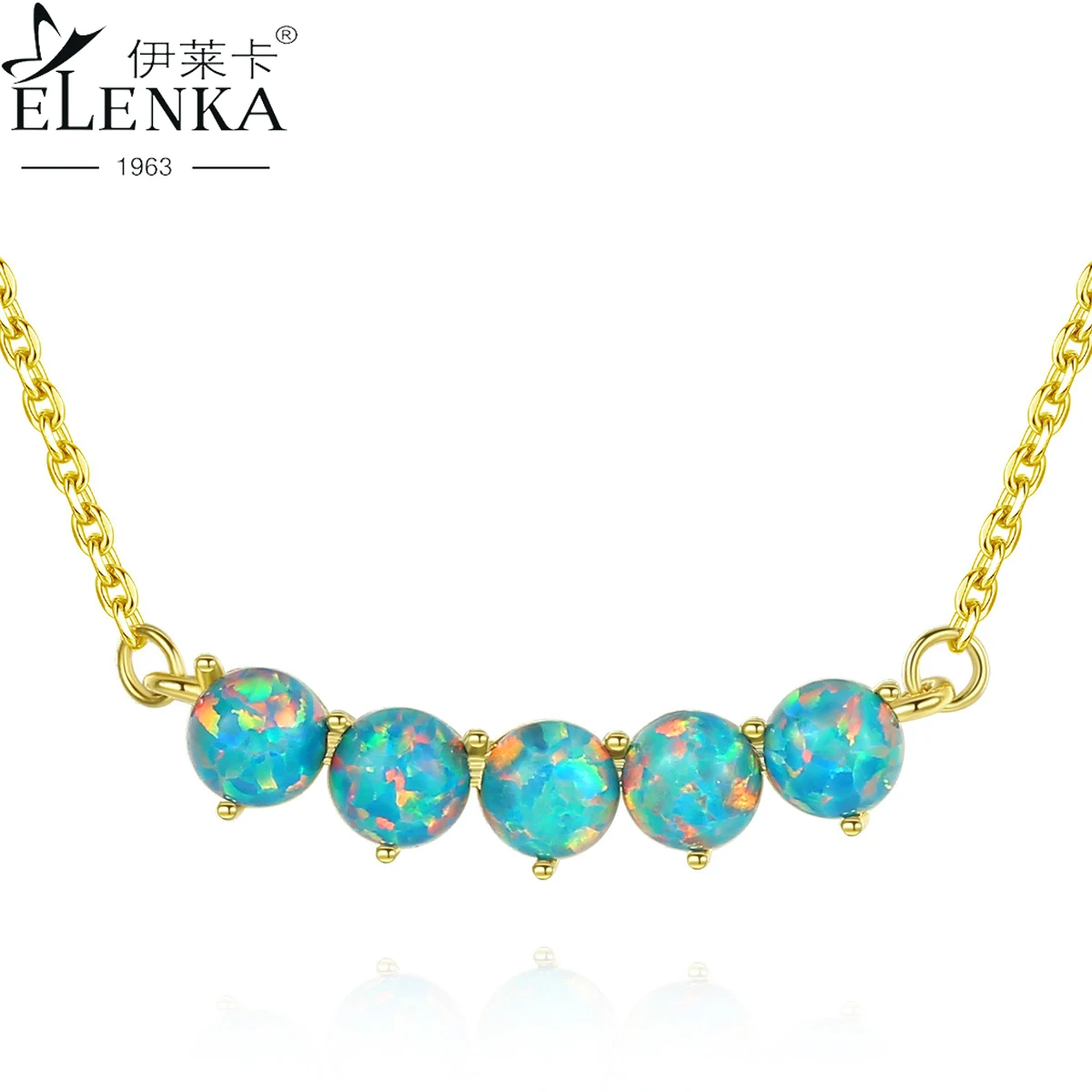 

Luxury Opal Necklace For Women Soild 925 Sterling Silver Round Cut 4*6mm Gemstone Pendant Clavicle Chain Fine Jewelry Christmas