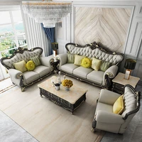 european sofa living room size family combination solid wood flower american light luxury ebony new sofa