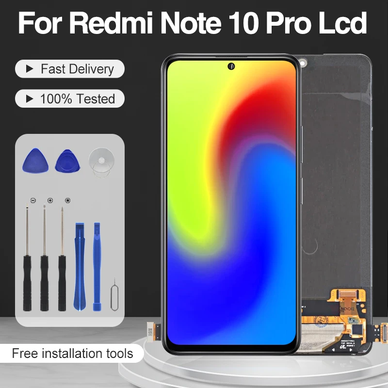 

Catteny Original 6.67'' M2101K6G Display For Xiaomi Redmi Note 10 Pro Lcd Touch Screen Digitizer Assembly Replacement With Frame
