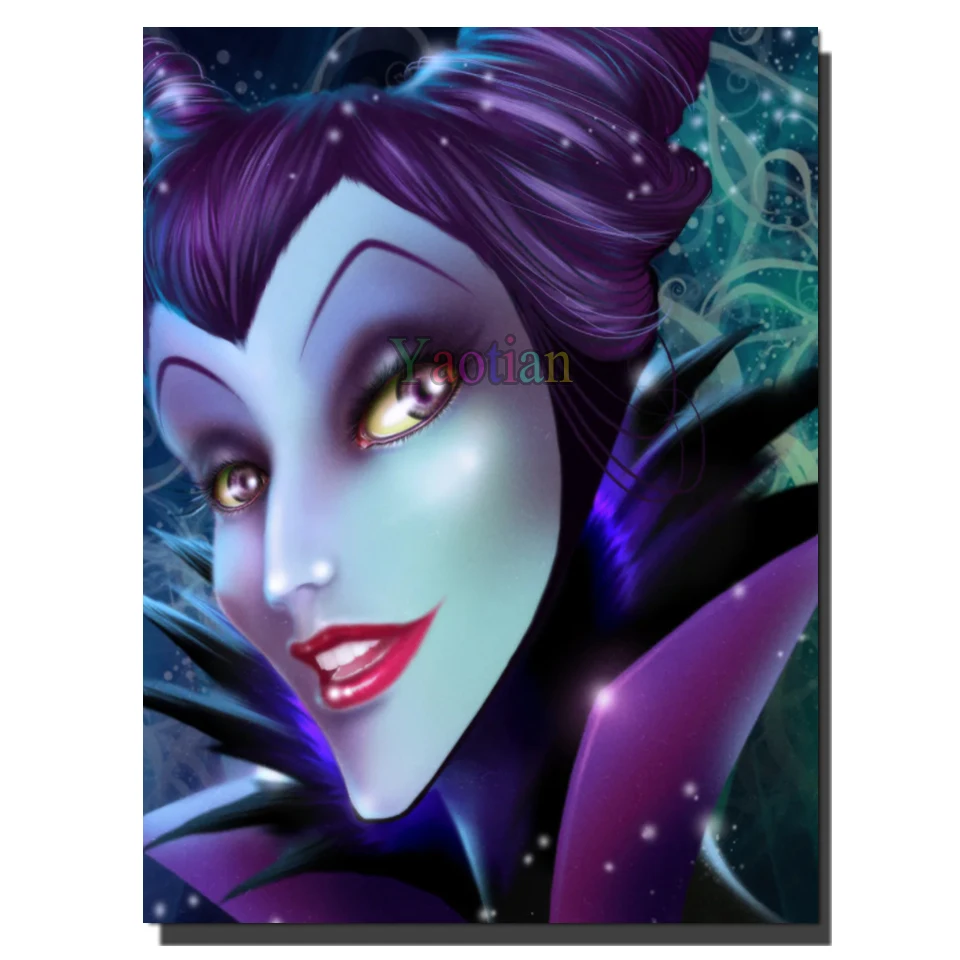 

5D Diy Diamond Painting Mosaic Disney Dark Queen Evil Witch Diamond Embroidery Cross Stitch Kit Full Square Home Decor Gift