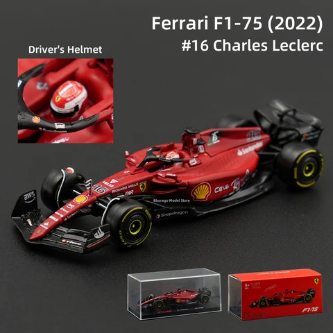 Bburago 1:43 Ferrari F1-75 RedBull 2022 RB18 F1 формула гоночного автомобиля статические литые Автомобили Коллекционная модель ToysAcrylic Box