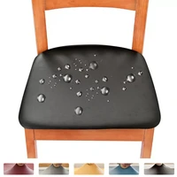 1 piece waterproof pu fabric seat cushion covers stretch chair cover slipcovers for hotel banquet dining living room