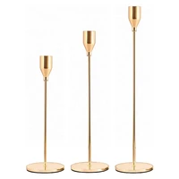 metal candle holders set of 3 simple golden candelabra holder for taper candles wedding dinning party home decor candlestick