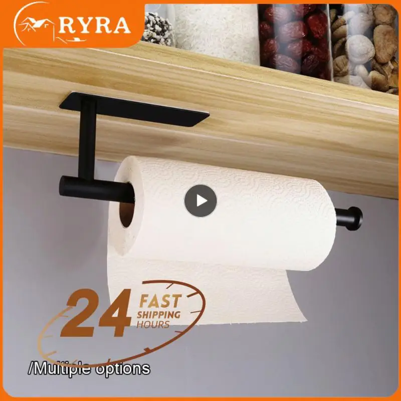 

Paper Towel Holder Roll Paper Hangers Punch-free Paper Dispenser Rack Stainless Steel Self Adhesive Kitchen Towel Holder