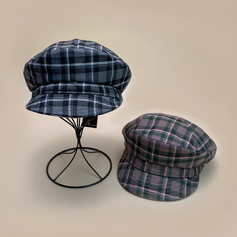 Восьмиугольные шляпы в британскую клетку с цветными блоками новые женские
