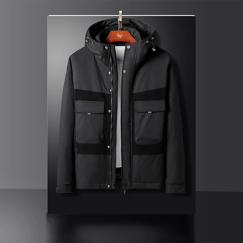 New winter white duck down jacket men and women thickening warm couple outdoor tooling parka jacket men
