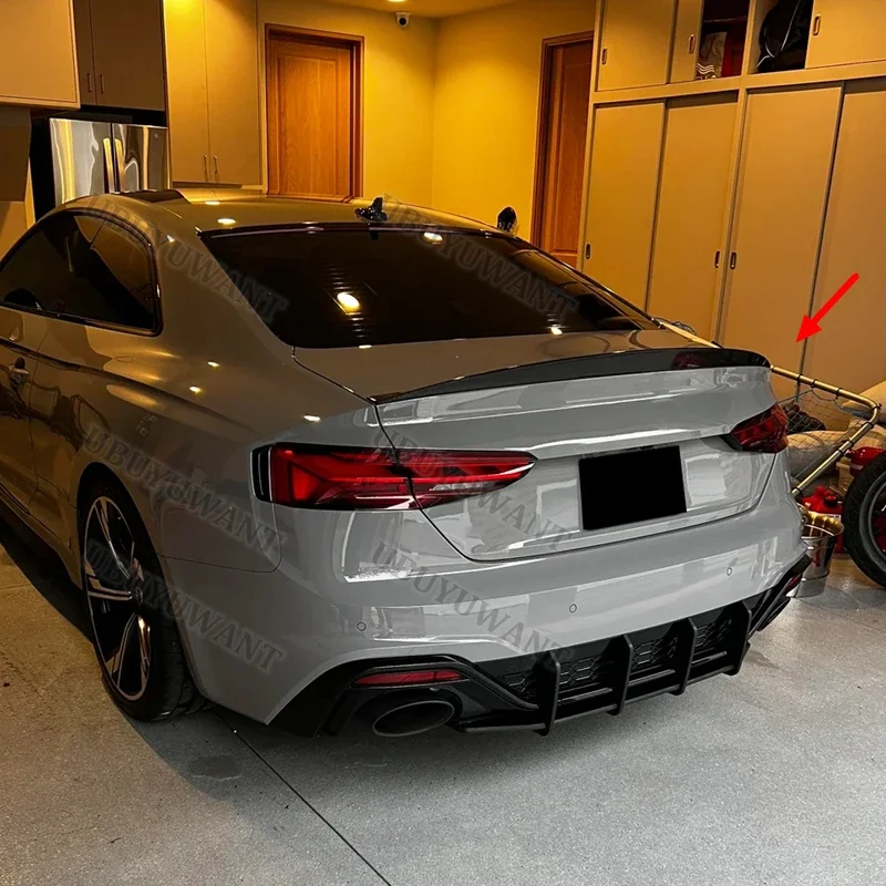 Фото Для AUDI A5 S5 RS5 B9 2-дверное/4-дверное купе, в стиле S5, 2017-2023, задний спойлер на багажник, верхний спойлер-диффузор, автозапчасти №4