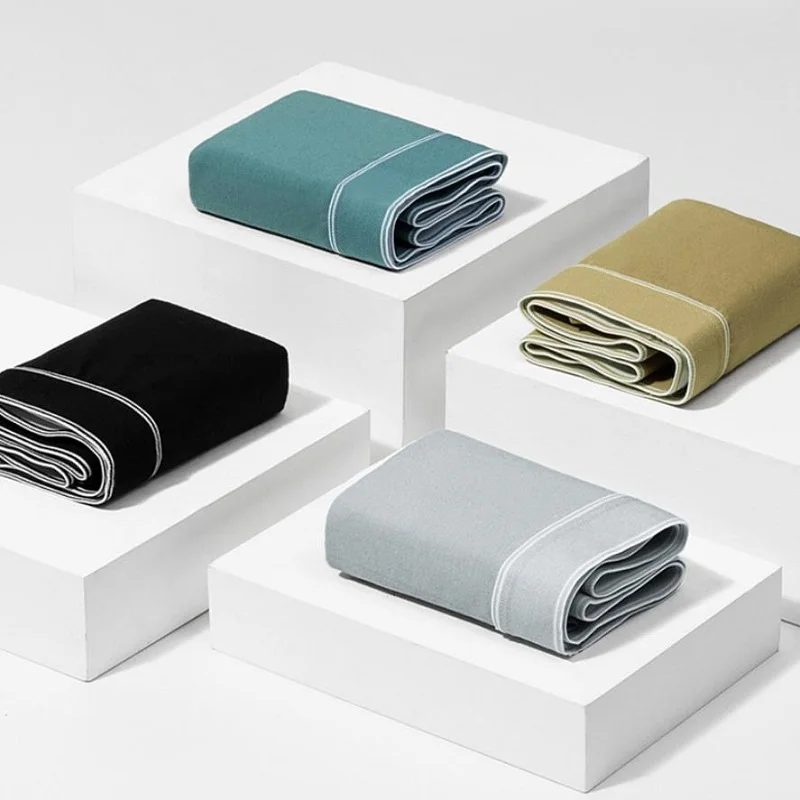 

Men Boxer Shorts Cotton Soft Comfortable Breathable Underwear Solid Low Waist Underpants Male Youth Sexy U Convex Pouch Panties