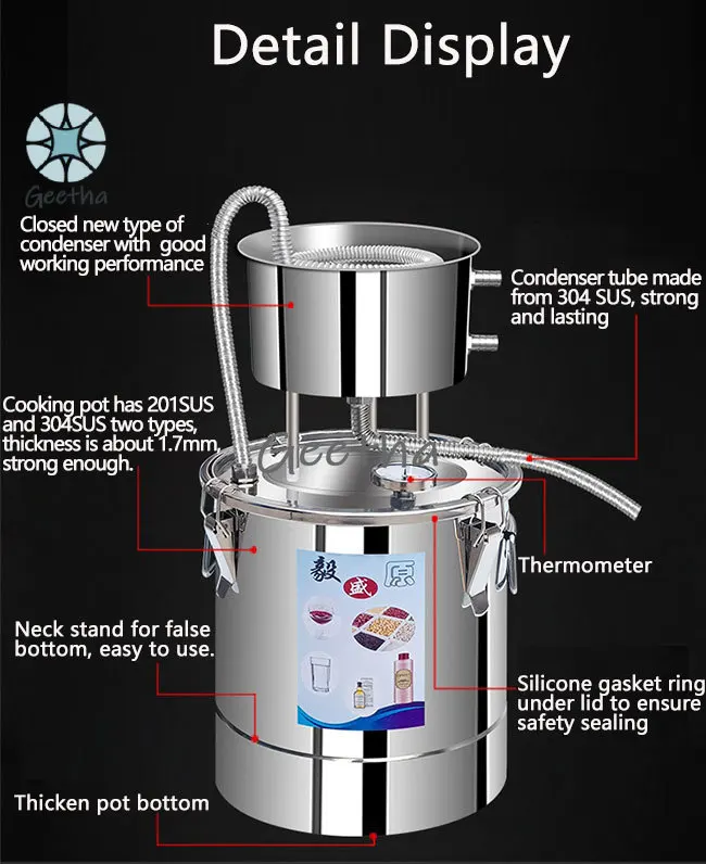 Новое поступление 10 л дистиллятор для самогона сделай сам с циркуляционным