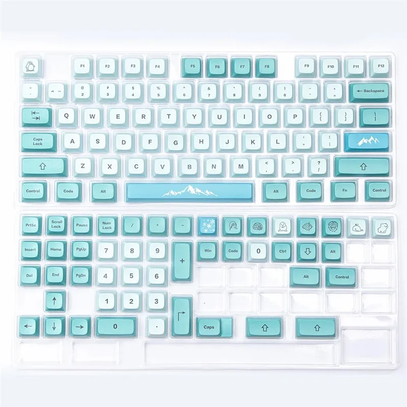 123 Key XDA PBT Keycaps GMK Iceberg Theme Teclado Gamer Mechanical Keyboard Cap Dye subbed Anis 61 87 104 108 Key Set Mx Switch images - 6