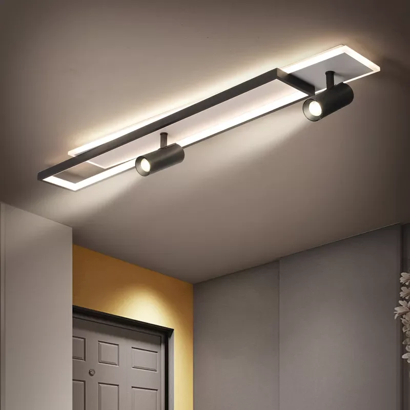 

NEW2023 New Black Rectangle aisle Ceiling Light with Spotlight Clothing Store Corridor Ceiling Light Simple Modern Ceiling Aisle