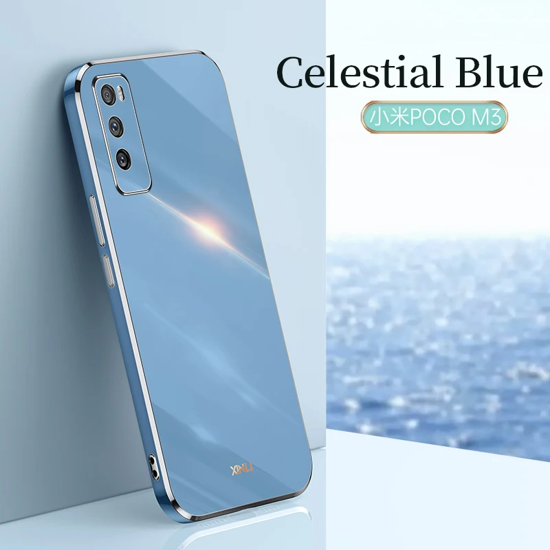 luxury glossy plating phone case for xiaomi poco m3 pocom3 pretty shockproof soft tpu silicone cover free global shipping