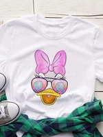 summer women t shirt daisy duck sunglasses series trendy casual style comfy funny harajuku disney brand printing tshirt cartoon