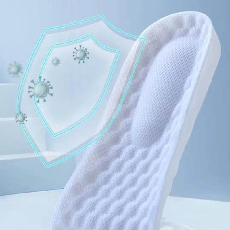 1 pair Latex Super Soft Shock Absorption Insoles Women Men Outdoor Sports Running Comfortable Breathable Sweat-absorbing Insole