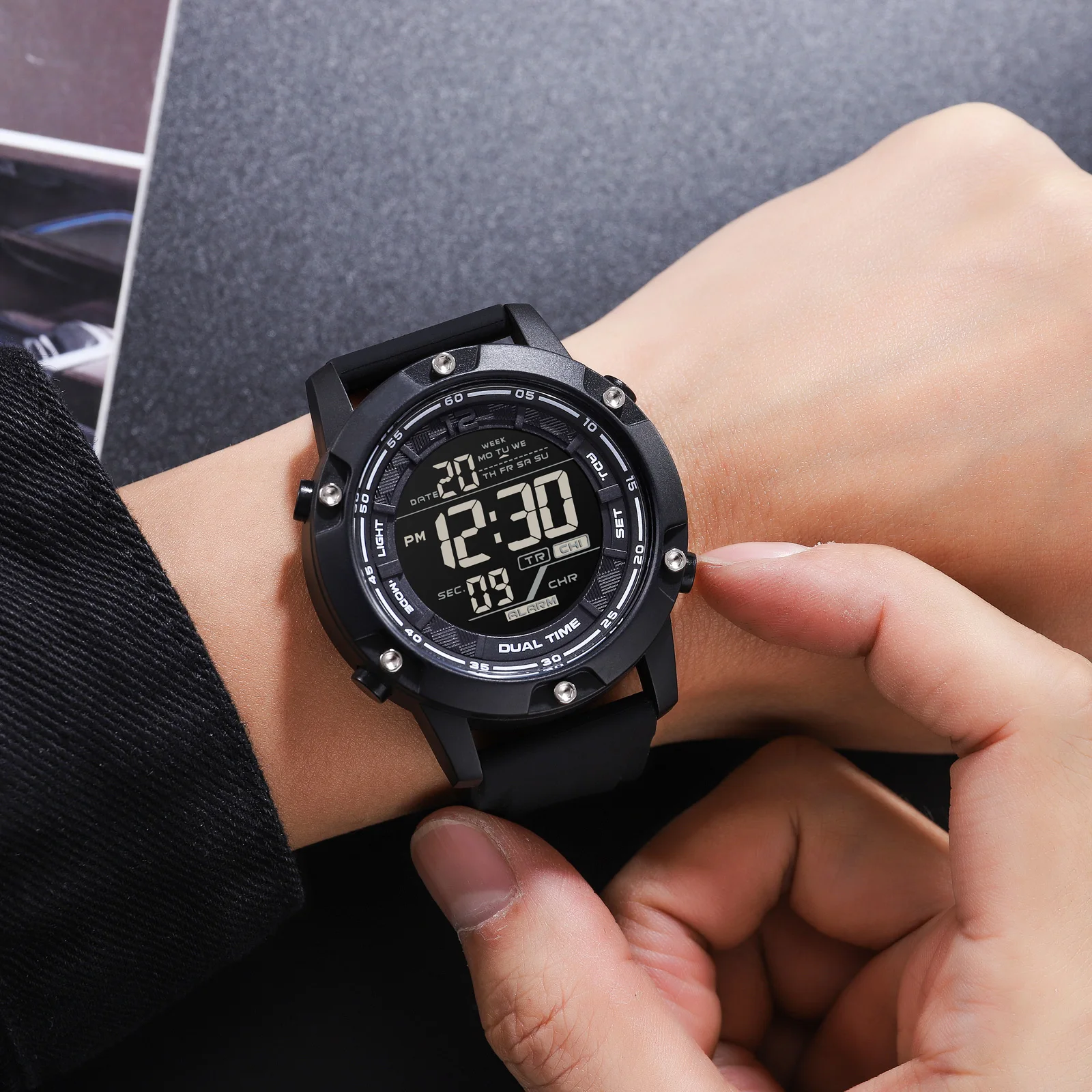 SKMEI 10Bar Waterproof Swimming Sport Watches Mens Japan Digital Movement LED Light Countdown Wristwatch Clock relogio masculino - купить по