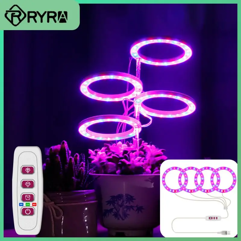 Portable Dc5v Led Grow Lamp Angel Ring Growing Lamps Usb Charging Growth Light Plant Lamp For Indoor Plant Seedlings 1pcs