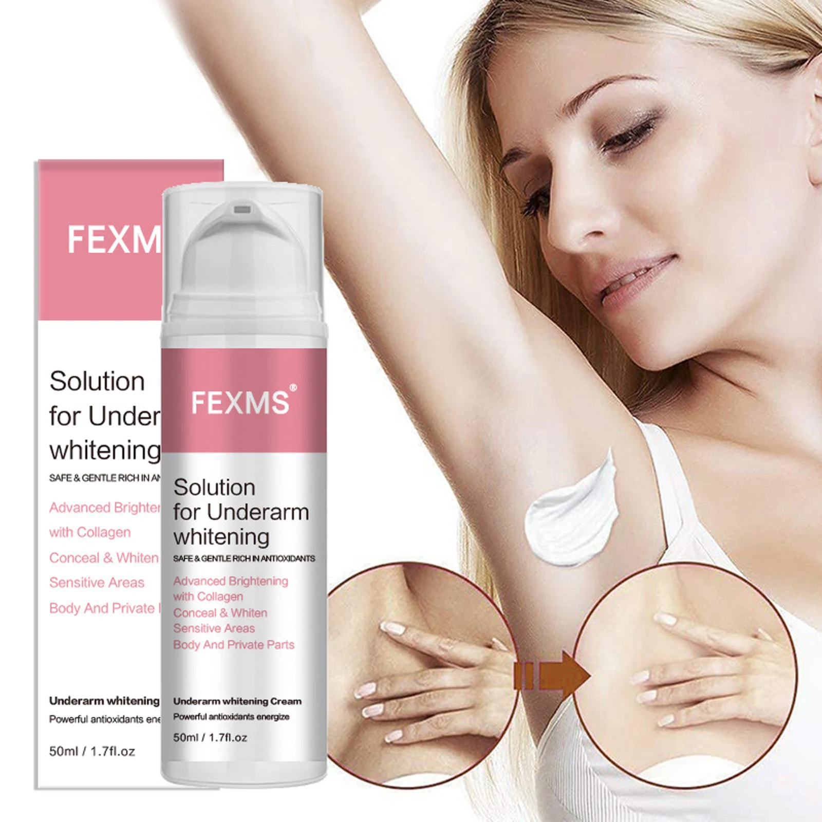 

Skin Lightening Bleaching Armpit Whitening Cream Cream Underarm Dark Skin Legs Knees Whitening Cream 50g