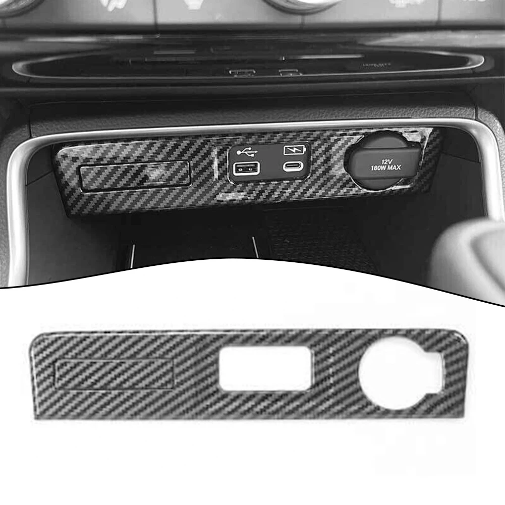 

Carbon Fiber Console Lighter USB Panel Trims Car Accessories USB Panel Trim Interior Trim ABS Plastic Brand New