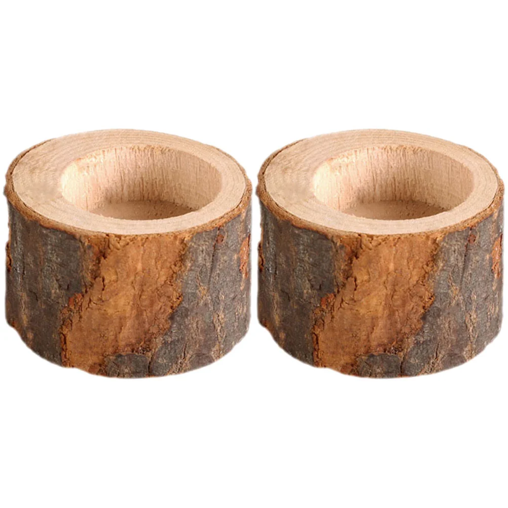 

2pcs Wooden Wood Tea Light Holders Tealight Holders Stands