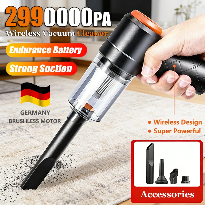 

Мощный беспроводной портативный автомобильный пылесос 2990000Па, ручной, высокомощный, для дома и офиса