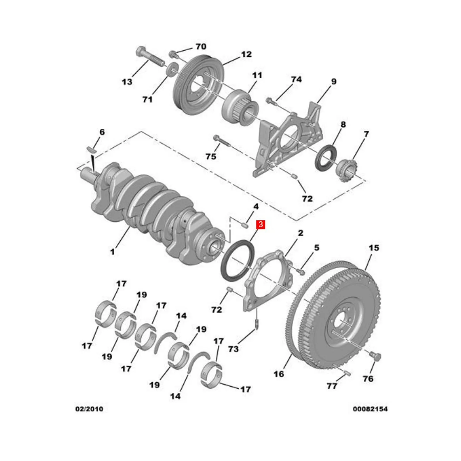 Комплект масляных уплотнений для Peugeot 2008 206 207 3008 301 307 308