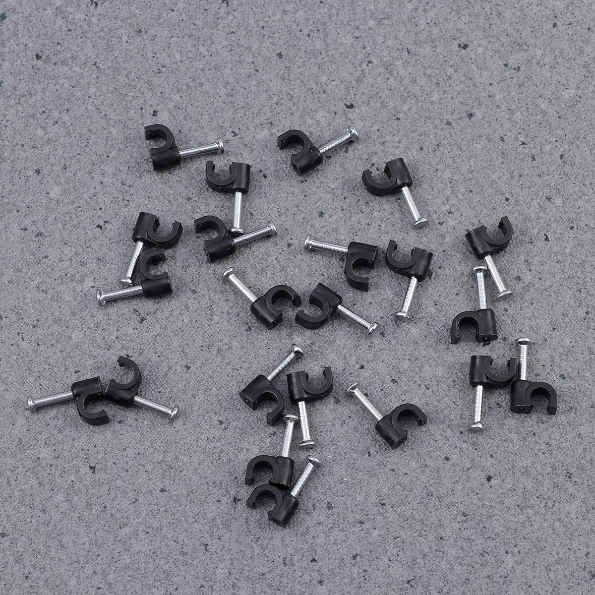 

100pcs 8mm Plastic Cable Clip Wire Cord Fastener Telephone Line Tie Fixer Organizer Wall Clamp (Black)