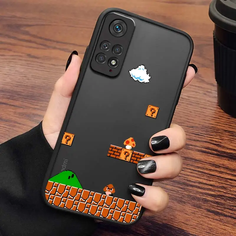 Xiaomi Redmi Note Series Cartoon Super Marion Полузавернутый Матовый Полупрозрачный Чехол Для