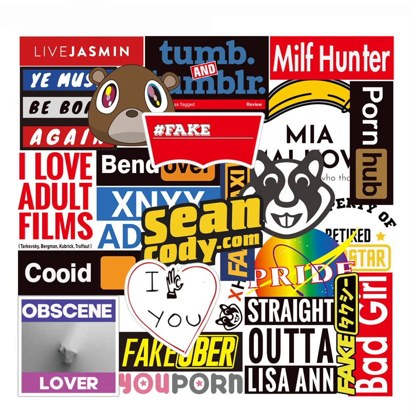 

10/30/50 шт./упаковка, порно-наклейки для багажа, ноутбука, мотоцикла, скейтборда, телефона