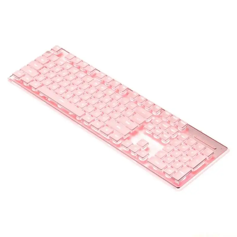 Фото Бесшумные механические игровые клавиатуры, 104 клавиши, USB-шнур с RGB-подсветкой и водонепроницаемостью IPX4 для ПК, аксессуары №1