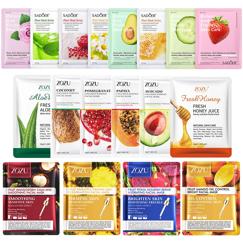 

100 шт., увлажняющие маски для лица с растениями